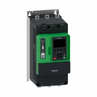 SCHNEIDER Soft Start: 208-690V AC, 140 A Output Current, With Bypass, IP00, 60/50 Hz - Schneider Altistart ATS 490