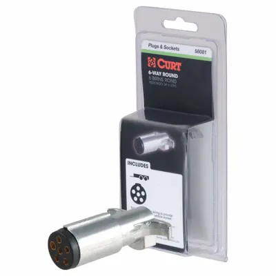 CURT 58081 6-Way Plastic Automotive Electrical Plug - Fleet and Vehicle Maintenance