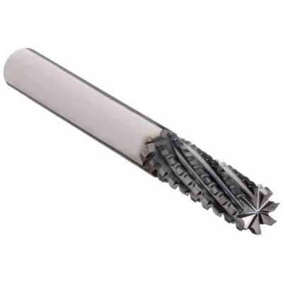 OSG Solid Router Bit: Nicked Spiral, Diamond Coated, 8 Flute, 1/4" Cut Dia - Nicked-Spiral-Flute Router Bits for Composites