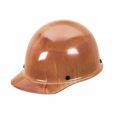 MSA Hard Hat: Tan, No Graphics, Pinlock, Phenolic, Lamp Bracket & Cord Holder - Vented Front Brim Hard Hats (Type 1, Class C)