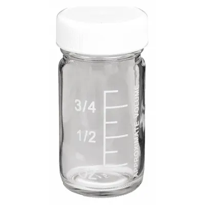 WHEATON Storage Bottle: 30 mL, 33-400 mm, Colorless, 48 Bottles, 34 mm Body Dia - Clear Wide Mouth Round Glass Lab Bottles
