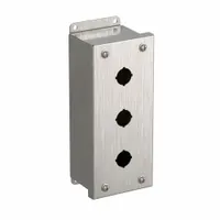 HAMMOND Push Button Enclosure: 22mm, 3 Holes, 304 Stainless Steel, NEMA 3R/4/4X (MPN 1435MSSC)