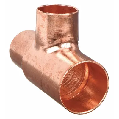 NIBCO 611RR 3X2X2 Wrot Copper Tee, 3 in x 2 in x 2 in Cup x Cup x Cup - Wrot Copper Tube Fittings