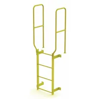 Steel fixed ladder with 4 rungs and a walk-through configuration. Single-section design with 28 in overall width. Suitable for permanent industrial access to platforms, mezzanines, or equipment