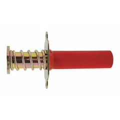 Steel decking anchors designed for wet set installation in concrete. Zinc plated finish with red color. Each anchor has a 5/8"-11 thread size and 3 3/8" body length. Pack of 50.