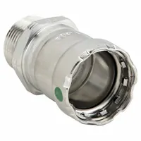 VIEGA MEGAPRESS Crimp Adapter Fitting: 1/2 in Pipe x 1/2 in Pipe Size, Press-fit x MNPT, EPDM (MPN 90230)