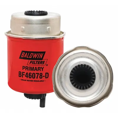 BALDWIN FILTERS Fuel Filter: Cartridge, 5 5/16 in Overall Lg, 3 1/8 in Outside Dia - Can-Type Fuel/Water Separators