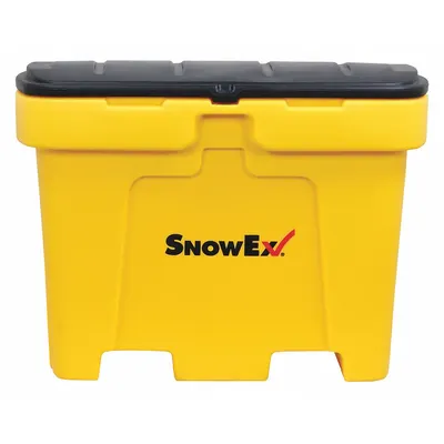 SNOWEX Salt Box: 18 cu ft, 48 in x 33 1/4 in x 35 3/4 in, Lid Included, 2-Way Entry - Salt Containers with Lids