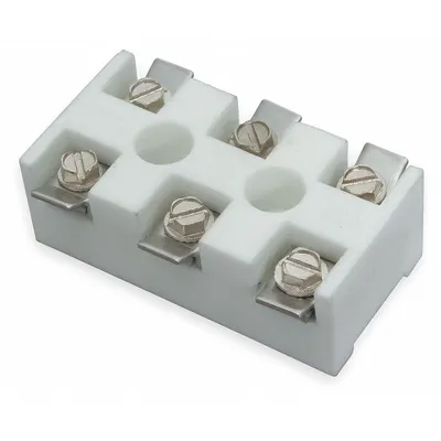 TEMPCO Ceramic Terminal Block: High Temp 3-Pole, 600V AC - Ceramic Terminal Blocks