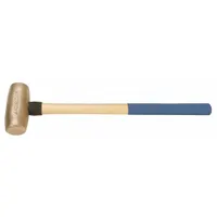 Non-Sparking Sledge Hammer: Bronze, Wood Handle, 8 lb Head Wt, 3 in Dia, 26 in Overall Lg, Bronze (MPN AM8BZWG)