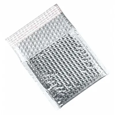 PARTNERS BRAND Bubble Mailers,7x6 3/4",Silver,PK72: 7 in Usable Wd, 6 3/4 in Usable Lg - Glamour Bubble Mailers