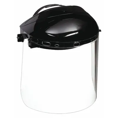 CONDOR Face Shield: Clear, Uncoated, Metal Detectable/Reusable, 15 1/2 in Visor Wd - General Purpose Single-Crown Face Shields
