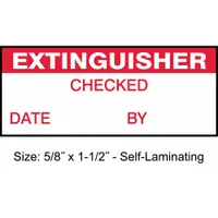 Inspection Label: Extinguisher, 1 1/2 in Wd, 5/8 in Ht, Red/White, Rectangle, Polyester, 350 PK (MPN TCSL2-10905)
