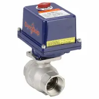 DYNAQUIP CONTROLS Electrically Actuated Two-Way Ball Valve: 1 1/2 in, 316 Stainless Steel, 115V AC (MPN E2S27AJE25)