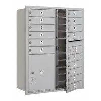 Mailbox: 4C, 16 Doors, Horizontal, 41 3/8 in H x 31 1/8 in W x 16 1/2 in D, Recessed Mounting (MPN 3711D-15AFU)