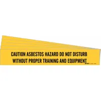 Pipe Marker: Caution Asbestos Hazard Do Not Disturb Without Proper Training & Equipment, Black, 5 PK (MPN 97627-PK)