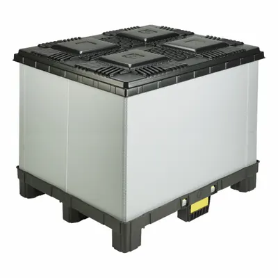 ORBIS Bulk Container: 48 in x 40 in x 35 in, Stacking Capable, 1,200 lb Load Capacity - Collapsible Corrugated Sleeve Bulk Containers