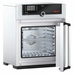 Mechanical forced-air convection oven with 1.1 cu ft capacity, 300°C max temperature, and 1600 W power. Temperature uniformity ±2.7°C; accuracy ±0.1°C up to 99.9°C, ±0.5°C at 100°C+. Suitable for drying, heating, aging tests, sample preparation, sterilization, and material testing in laboratory and industrial settings.