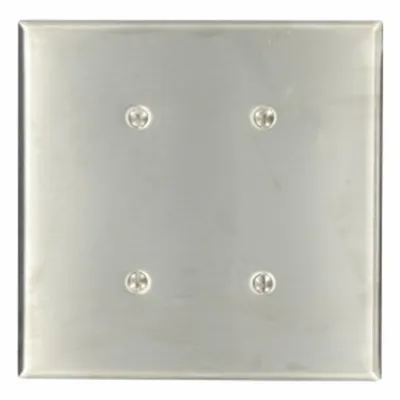 LEVITON Wall Plate: Blank, 2 Gang - General Purpose Wall Plates