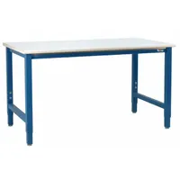 BENCHPRO Workbench: Adj Ht, Laminate, 120 in x 36 in, 6,600 lb Overall Load Capacity, Blue (MPN KF36120+LP)