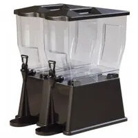 CARLISLE Beverage Dispenser: 7 gal, Black, Polycarbonate, Rectangle, 2 Dispensers, 1085103