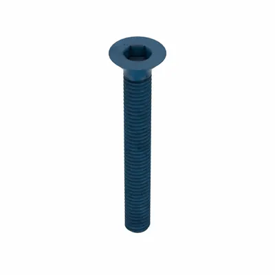METRIC BLUE Socket Flat Head Screw: M3x0.50 Thread Size, 25 mm Lg, Flat, Blue Phosphate - Flat Head Socket Cap Screws