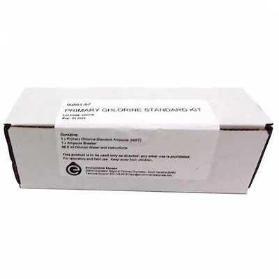 ENVIRONMENTAL EXPRESS Chlorine Standard Kit: Total Chlorine, mg/l ± 0.0, mg/l ± 0.0 - Water Quality Test Kits