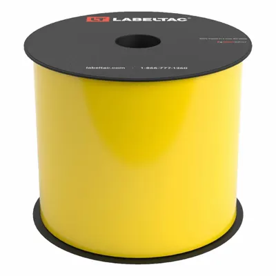 CREATIVE SAFETY SUPPLY LabelTac Pro Model High Temp Supply: 4 in x 100 ft, Vinyl, Yellow (Gloss) - LabelTac Thermal Transfer Continuous Label Rolls