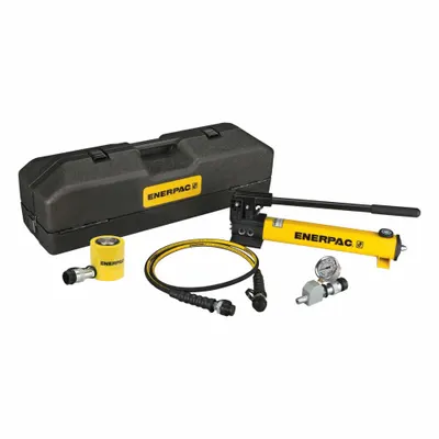 ENERPAC Cylinder and Hand Pump Set: 30 ton Cylinder Nominal Capacity - Low Height Ram & Pump Sets