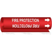 Pipe Marker: Fire Protection, Red, White, Fits 1/2 to 1 3/8 in Pipe O.D., 1 Pipe Markers (MPN 5688-O)