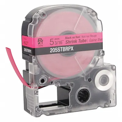 EPSON Sleeve Label: 3/16 in x 3/16 in, Polyolefin, Red (Matte) - Epson Continuous Sleeve Label Roll Cartridges