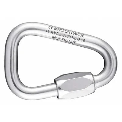 MAILLON RAPIDE Connecting Link: Quick Link, Steel, 2 5/32 in Overall Lg, 1 27/32 in Overall Wd - Wide-Body Triangular Threaded Locking Connecting Links