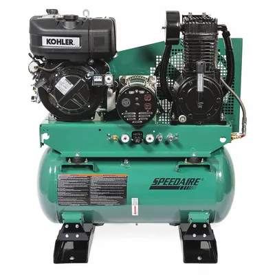 SPEEDAIRE Stationary Air Compressor/Generator: 2 Stage, 9 1/10 hp Engine, Kohler - Combination Air Compressors & Generators
