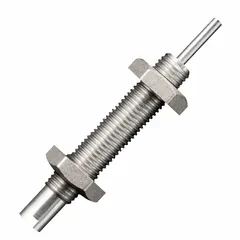 Steel-bodied shock absorber with 2.5 N force rating. Used in industrial automation and motion control to dampen impact and reduce vibration in light-duty linear actuators, packaging machinery, and robotic end-of-arm tooling.