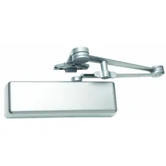 This Grade 1 heavy duty door closer features a parallel arm mount for interior or exterior use. Constructed of aluminum, it has an adjustable spring size 4 and is ADA compliant. Dimensions: 10 3/8 in length by 2 3/4 in width. Suitable for controlling door closing speed on commercial or industrial doors.