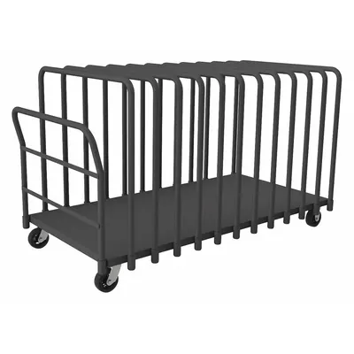 DURHAM MFG Panel Truck: 1,800 lb, Gray, 76 in L x 39 1/2 in W x 44 in H Deck - Vertical Panel Trucks with Adjustable Cross Rails