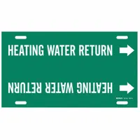 Pipe Marker: Heating Water Return, Green, White, Fits 10 to 15 in Pipe O.D., 1 Pipe Markers (MPN 4327-H)