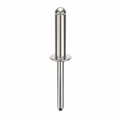 OEM Domed-Head Blind Rivet, 1/4 in Dia, 1 in Body Lg, Open End, PK100 - Domed-Head Blind Rivets