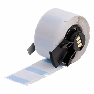 BRADY Wraparound Label: 1 in x 1 in, 1 in, Vinyl, Blue (Matte) - Brady Precut Label Rolls
