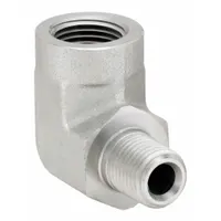 PARKER Metal Pipe Elbow: 90° Elbow, Steel, 1/4 in x 3/8 in, Male NPT Threaded x Female NPT Threaded (MPN 1/4 X 3/8 CD-S)