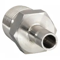 PARKER Compression Fitting Adapter: 3/8 in OD x 1/4 in Pipe Fitting Size, Compression x MNPT (MPN 6-4 T2HF-SS)