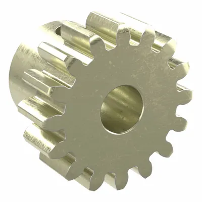 KHK GEARS Spur Gear: Module m 1, 16 Teeth, 5 mm Bore Dia, Brass, 20° Pressure Angle - Metric Spur Gears with Standard Hub