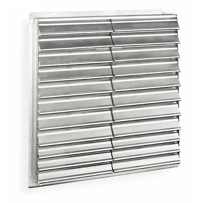 Dayton 45"H-W 5.75"L Alu Wall Vent Shutter: For 42 in Fan, Double Panel, 45 in H - Wall-Mount Backdraft Dampers