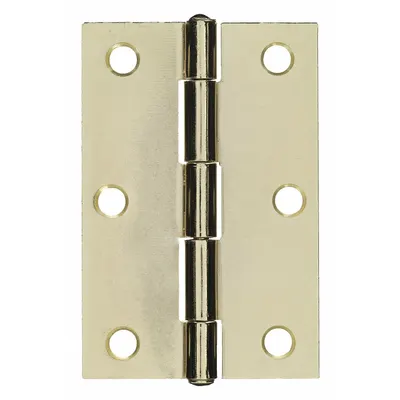 OEM Butt Hinge: Steel, Full Surface, 1 in Leaf Wd, 2 PK - Full Surface-Mount Butt Hinges