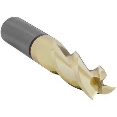 CLEVELAND Square End Mill: Carbide, ZrN Coated, 3 Flute, 3/4" Mill Dia, 1-5/8" LOC - Carbide Square End Mills for Aluminum