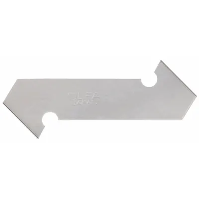 OLFA Scoring Blade: 2 3/8 in Blade Lg, 1/2 in Blade Wd, 0.024 in Blade Thick - Straight-Edge Hook-Tip Replacement Utility Blades