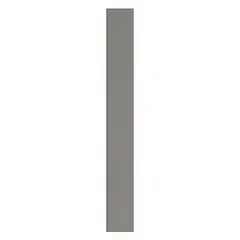 This pilaster is used as a vertical support member in commercial bathroom partition systems. It features a polymer inner core with a pebble-textured charcoal finish. Dimensions: 82 inches high, 10 inches wide, 1 inch thick.