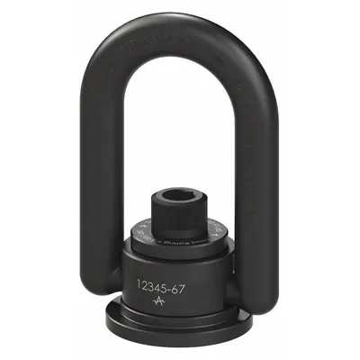 ADB HOIST RINGS Hoist Ring: Pivot/Swivel, Black Oxide-Coated Steel, 1 1/4"-7 - High-Strength Forged Pivot & Rotate Hoist RIngs