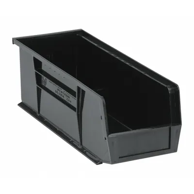 QUANTUM STORAGE SYSTEMS Hang and Stack Bin: 5 1/2 in x 14 3/4 in x 5 in, Black - Recycled Plastic Bins