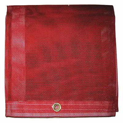 MAURITZON Tarp: 29.42 ft Lg, 9.75 ft Wd, Std Duty, 5 mil, Vinyl, Red, 10 oz/sq yd - Mesh Tarps
